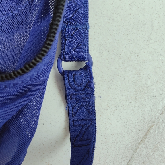 DKNY Blue Pink Black Floral Lace Light Lift Push Up Underwire Bra, Sz 34B - Picture 9 of 9